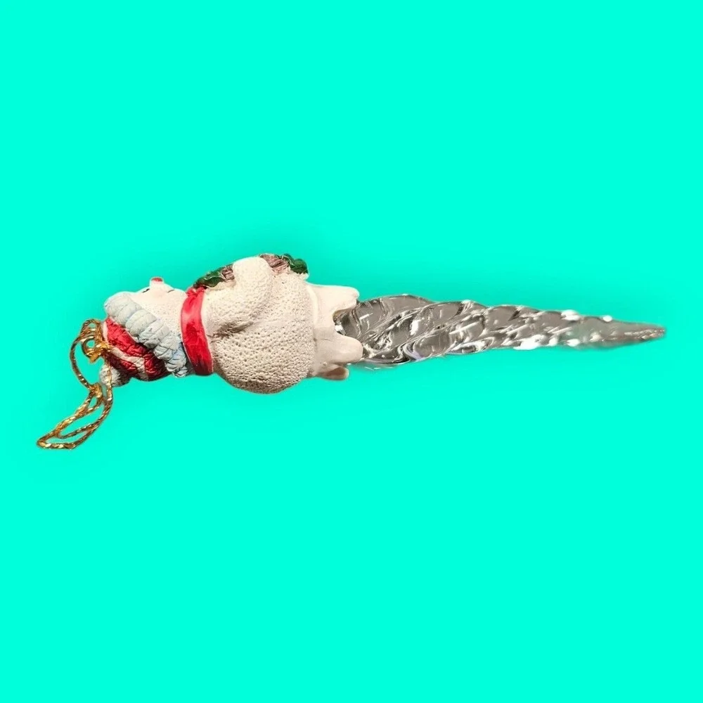 Avon Gift Collection Vtg 1995 Icicle Fun‎ Snowman w/ Wreath Christmas Ornament